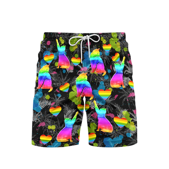 LGBT Cat Pride Month Beach Shorts For Men