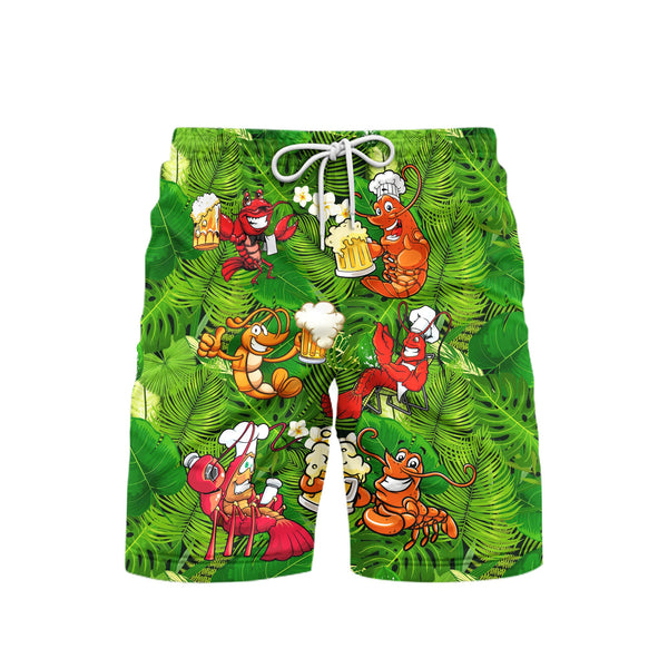 There's Nothing A Beer And Lobstering Can't Fix It Tropical Beach Shorts For Men