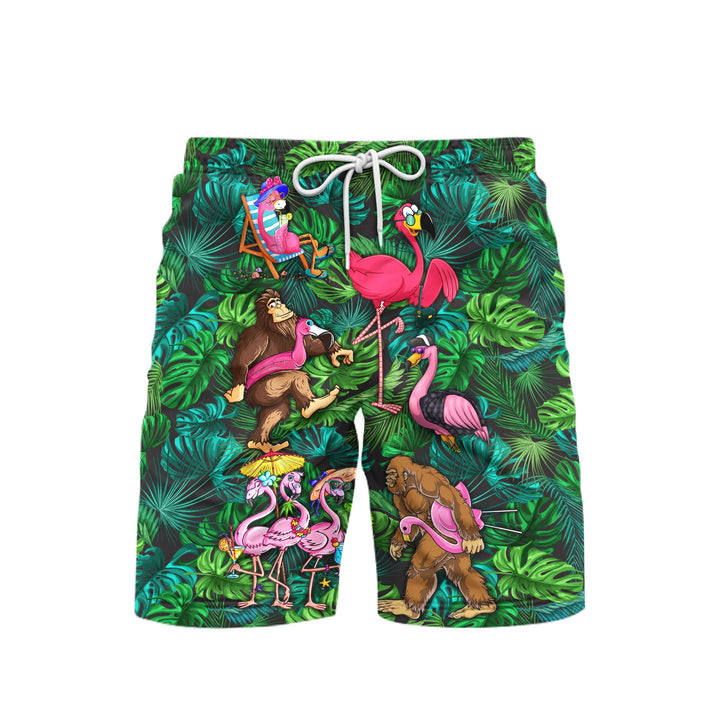 Flamingo Bigfoot Life Is Better At The Beach Tropical Beach Shorts For Men