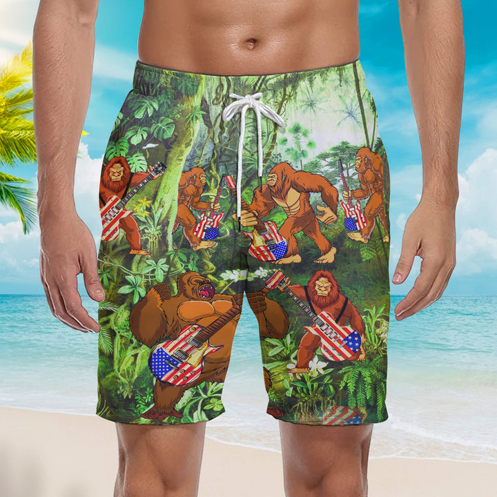 Bigfoot Giutar Music America Beach Shorts For Men