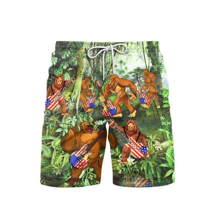 Bigfoot Giutar Music America Beach Shorts For Men