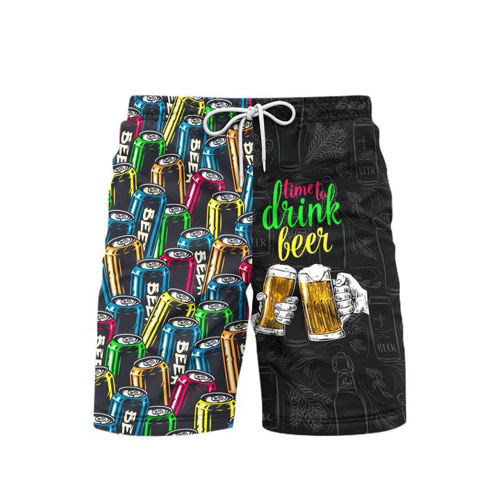 Time To Drink Beer Colorful Oktoberfest Beach Shorts For Men 