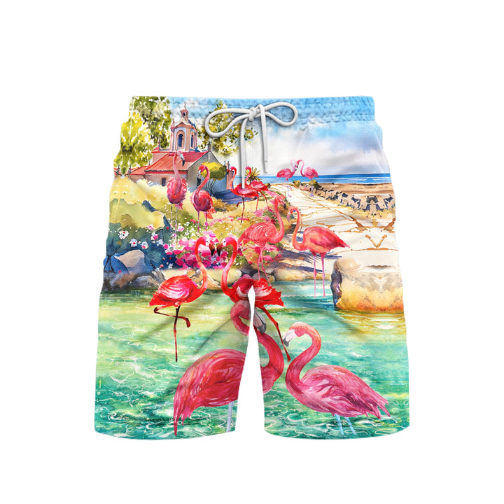 Beach Flamingo Love You To The Beach And Back Beach Shorts For Men