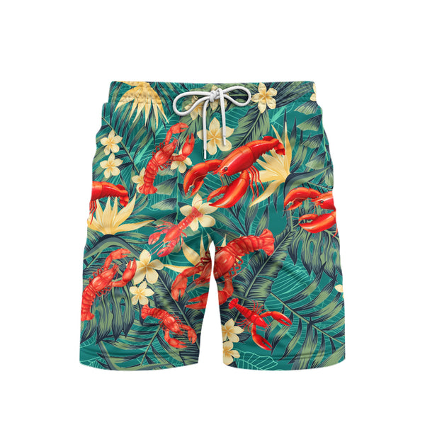 Lobster It’s A Known Fact That Lobsters Fall In Love Tropical Beach Shorts For Men