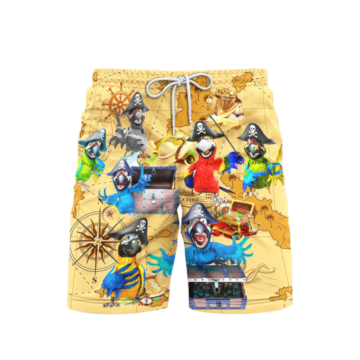 Parrot Pirate Just A Chasing Pirates The Booty Life Beach Shorts For Men