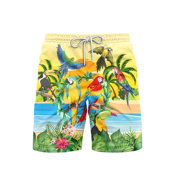 Parrots By The Beach Beach Shorts For Men