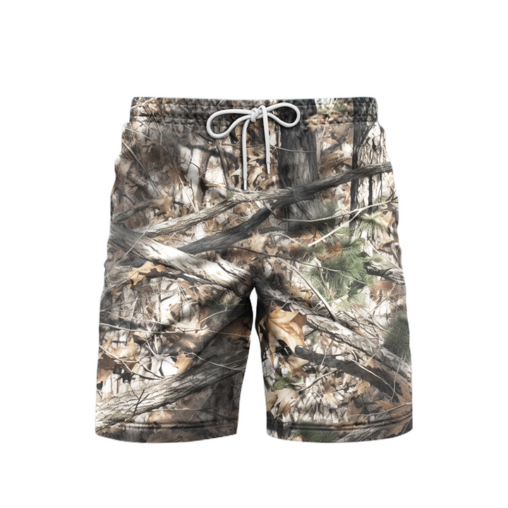 Real Tree Camouflage Hunting Camo Beach Shorts For Men