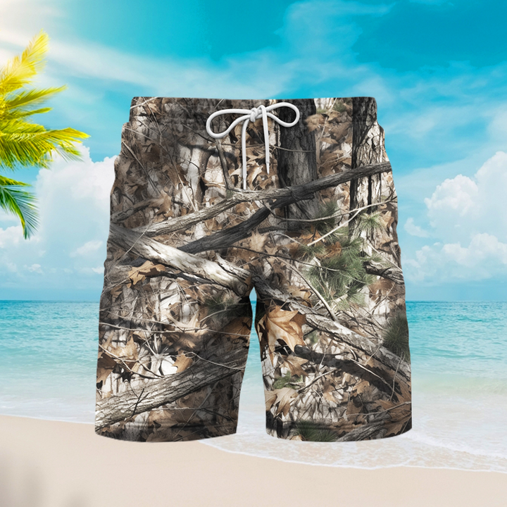 Real Tree Camouflage Hunting Camo Beach Shorts For Men