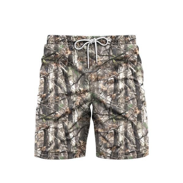 Camo Camouflage Tree Vintage Beach Shorts For Men