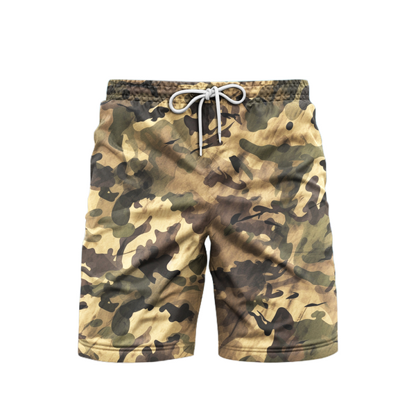 Amry Camo Camouflage Retro Beach Shorts For Men