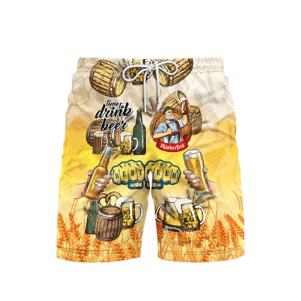 Oktoberfest Time To Drink Beer Beach Shorts For Men