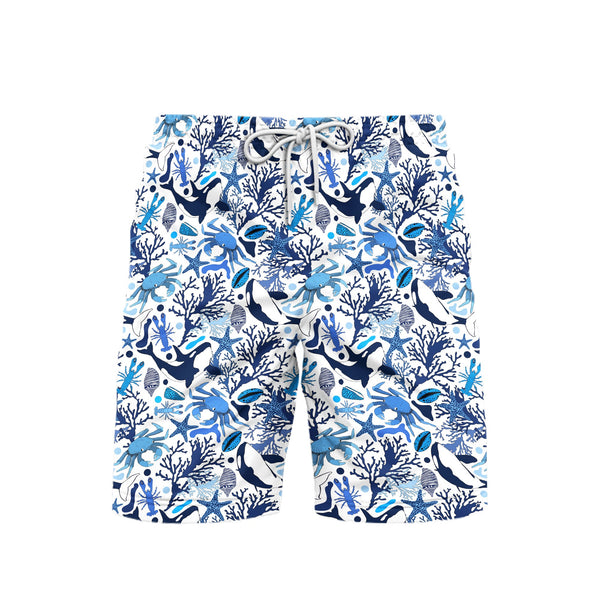 Life Of Ocean With Whales Crabs And Lobsters Beach Shorts For Men