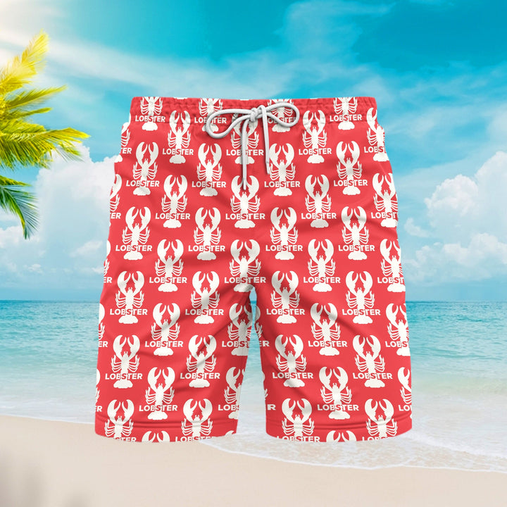 Red Lobsters Crawfish Beach Shorts For Men