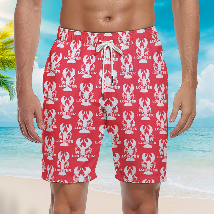 Red Lobsters Crawfish Beach Shorts For Men