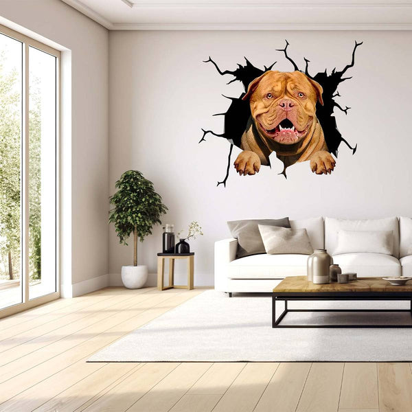 Funny Dogue De Bordeaux Dog 3D PVC Wall Sticker