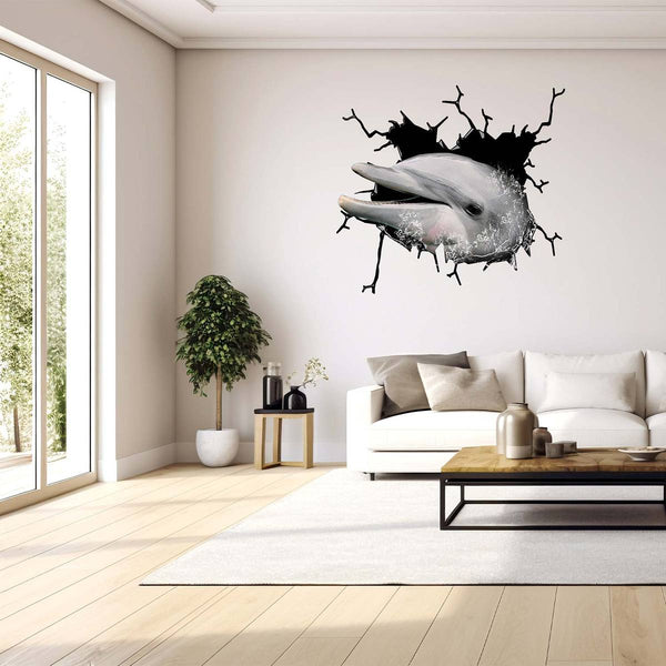 Cute Common Dolphin 3D PVC Wall Sticker