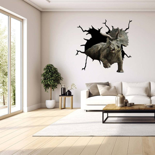 Triceratops Dinosaur Jurassic Park 3D PVC Wall Sticker