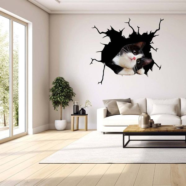 Tuxedo Cat Lovers 3D PVC Wall Sticker