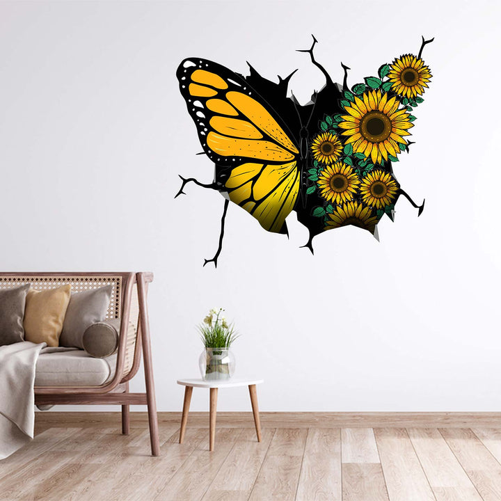 Sunflower Butterfly 3D PVC Wall Stickers SW5098