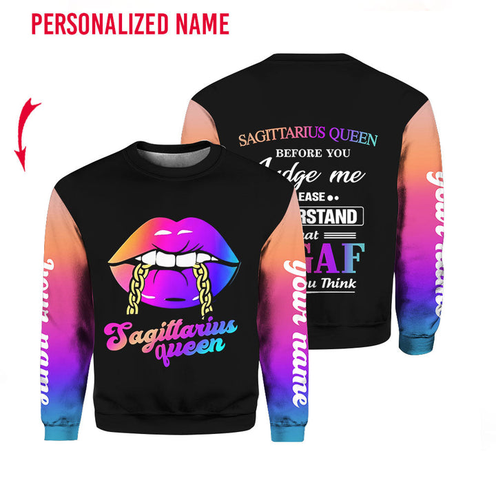 Sagittarius Girl Custom Name Sweatshirt For Men & Women