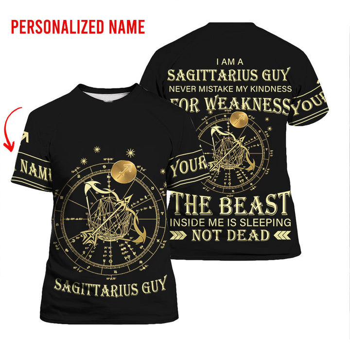 Sagittarius Guy Custom Name T Shirt For Men & Women