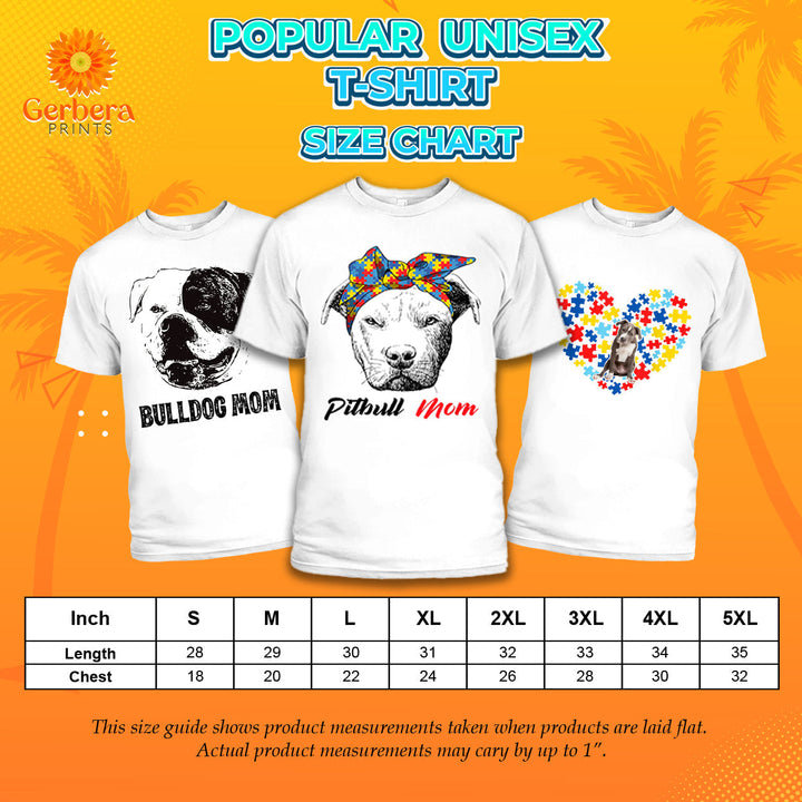 Sample Unisex T Shirt For Men & Women Size S - 5XL K1000-Gerbera Prints.