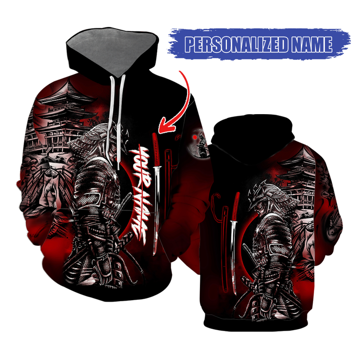 Samurai Tattoo Custom Name Hoodie For Men & Women