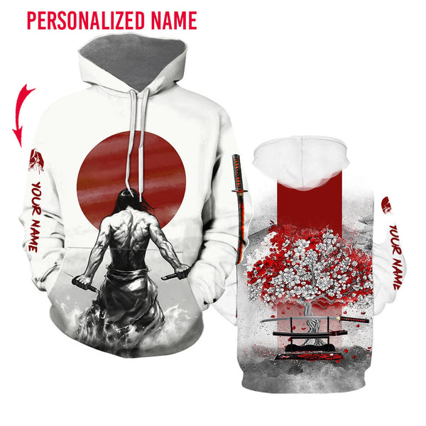 Samurai Tattoo Japan Custom Name Hoodie For Men & Women