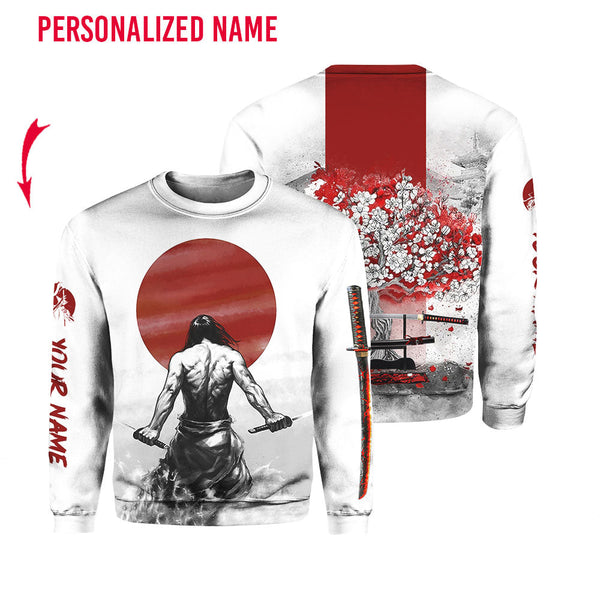 Samurai Tattoo Japan Custom Name Sweatshirt For Men & Women