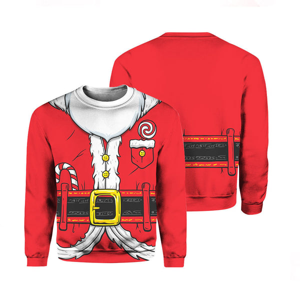 Santa Claus Red Christmas Halloween Costume Crewneck Sweatshirt For Men & Women FHT1098