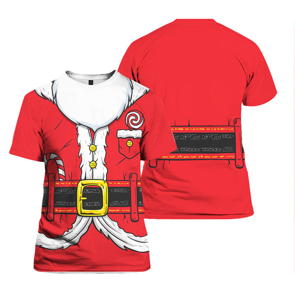 Santa Claus Red Christmas Halloween Costume T Shirt For Men & Women FHT1098