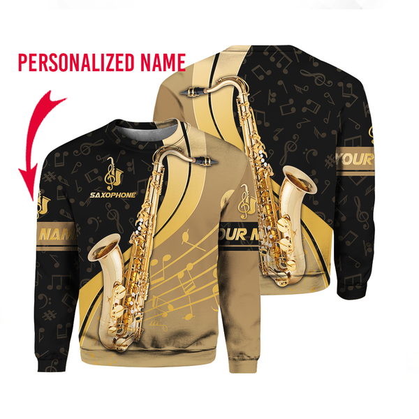 SaxoPhone Custom Name Crewneck Sweatshirt For Men & Women