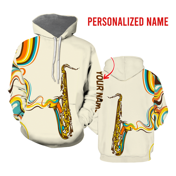 Saxophone Lover Custom Name Hoodie For Men & Women