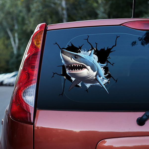 Scary Shark 3D Vinyl Car Decal Stickers CS8211