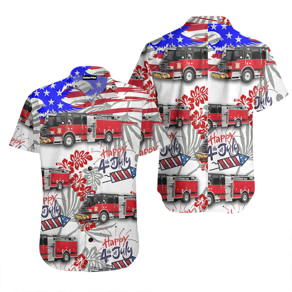 Schaumburg Illinois Schaumburg Fire Department 4Th Of July Hawaiian Shirt