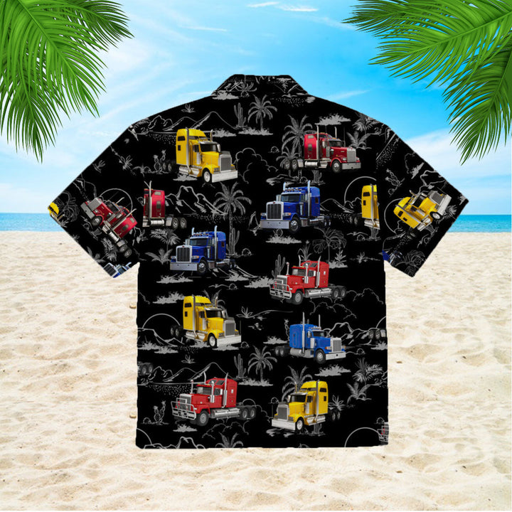 Semi Trailer Truck Hawaiian Shirt | For Men & Women | Adult | WT1800-Gerbera Prints.