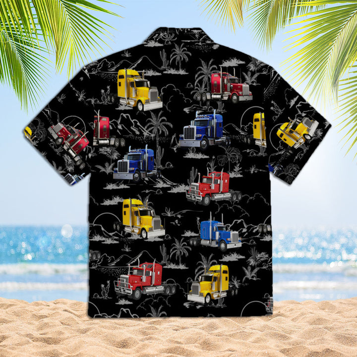 Semi Trailer Truck Hawaiian Shirt | For Men & Women | Adult | WT1800-Gerbera Prints.