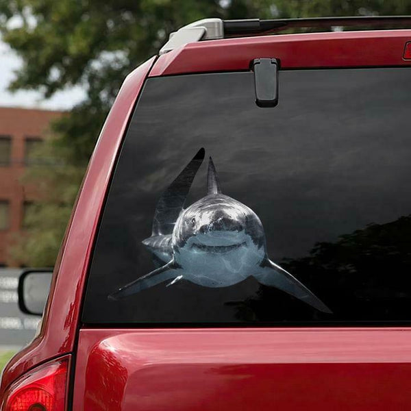Shark Cracked Car Decal Sticker | Waterproof | PVC Vinyl | CCS2341