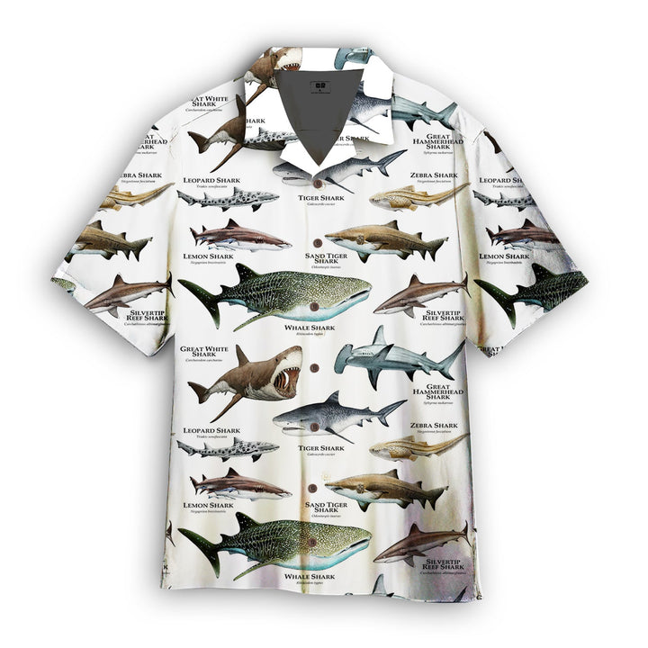Shark Of The World White Aloha Hawaiian Shirts For Men And For Women WT1565