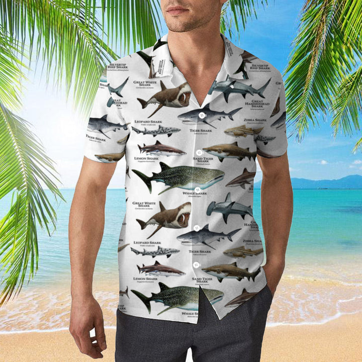 Shark Of The World Hawaiian Shirt | For Men & Women | Adult | WT1565-Hawaii Shirt Premium-Gerbera Prints.