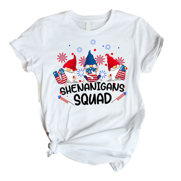 Shenanigans Squad 4th Of July Gnomes USA Independence Day Unisex T Shirt For Men & Women Size S - 5XL H7504