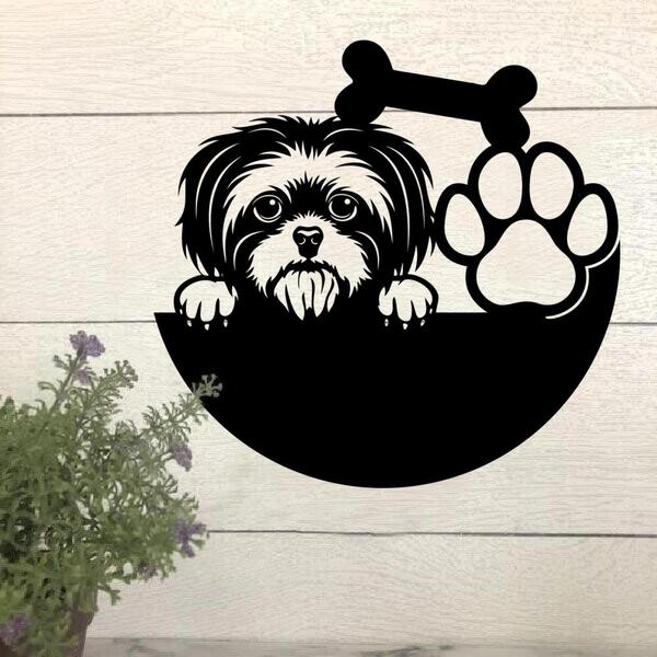 Shih Tzu Dog Lovers Funny Welcome To Family Metal Sign Laser Cut Metal Signs MS1069