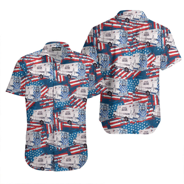 Shirley New York Shirley Community Ambulance 4Th Of July Hawaiian Shirt