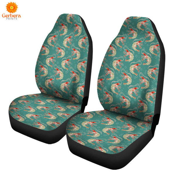 Shrimps In Turquoise Water With Bubbles Pattern Car Seat Cover Car Interior Accessories CSC5365