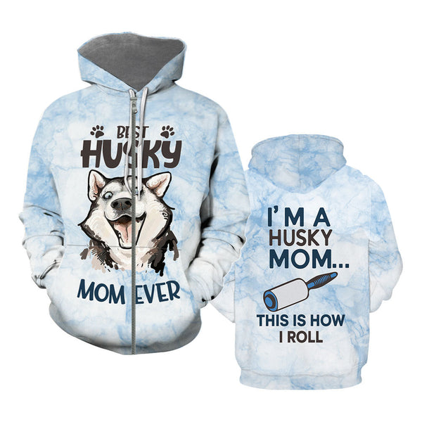 Siberian Husky Dog Mom Ever Zip Up Hoodie All Over Print For Men & Women TH1196