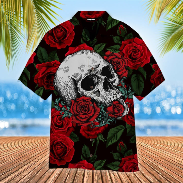 Skull And Roses Aloha Hawaiian Shirts For Men & For Women | WT1443-S-Gerbera Prints.