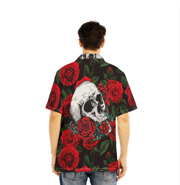 Skull And Roses Aloha Hawaiian Shirts For Men & For Women | WT1443-S-Gerbera Prints.