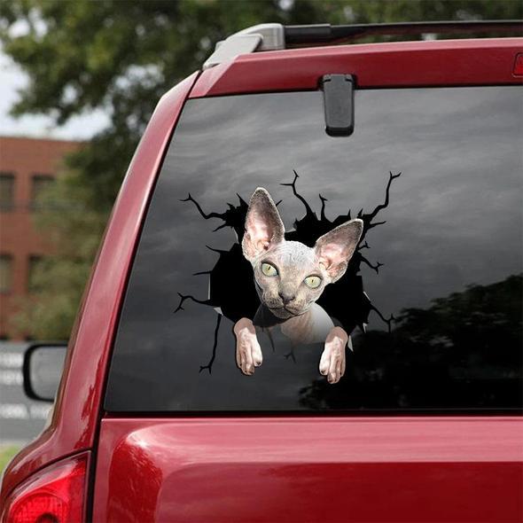 Cats Lover Cracked Car Decal Sticker | Waterproof | PVC Vinyl | CCS1930