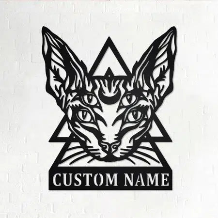 Sphynx Cat Custom Cut Metal Sign | MN1556-Gerbera Prints.