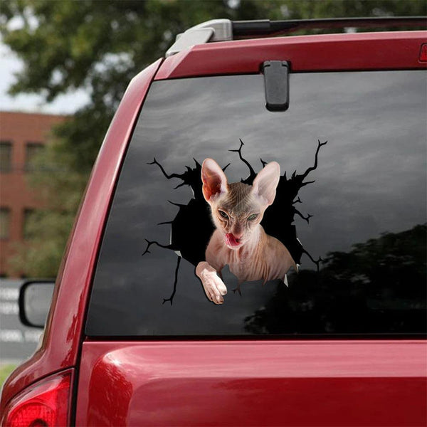 Cats Lover Cracked Car Decal Sticker | Waterproof | PVC Vinyl | CCS2058